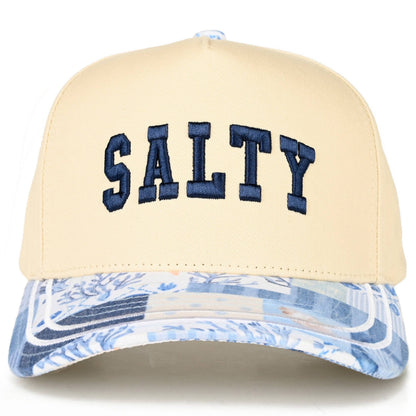 C.C SALTY Letter Embroidered on Two Tone Trucker Hat