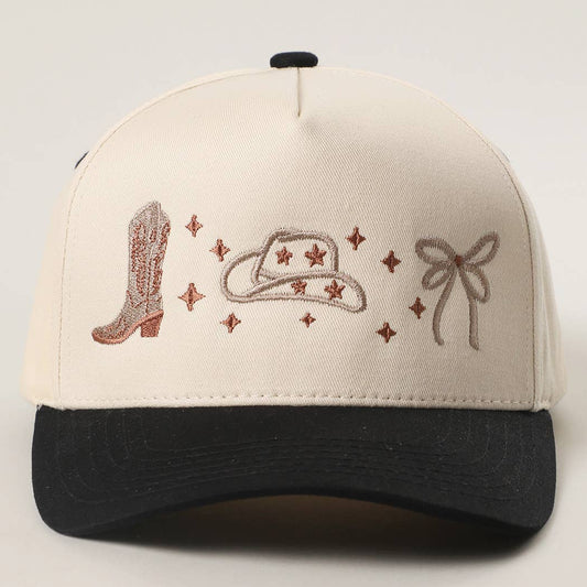 Coquette Western Howdy Embroidery Two-Tone Trucker Hat