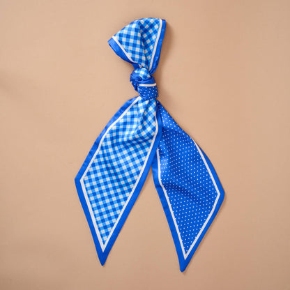 Twirl & Tie Scarf Accessory-Gingham Blue