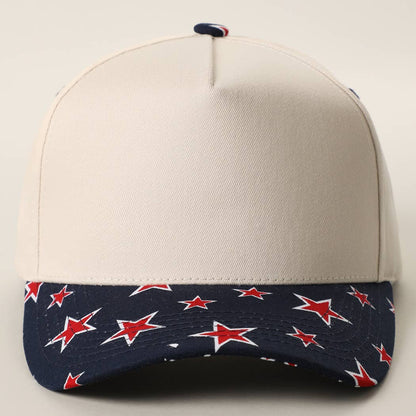Star Print Brim Trucker Hat