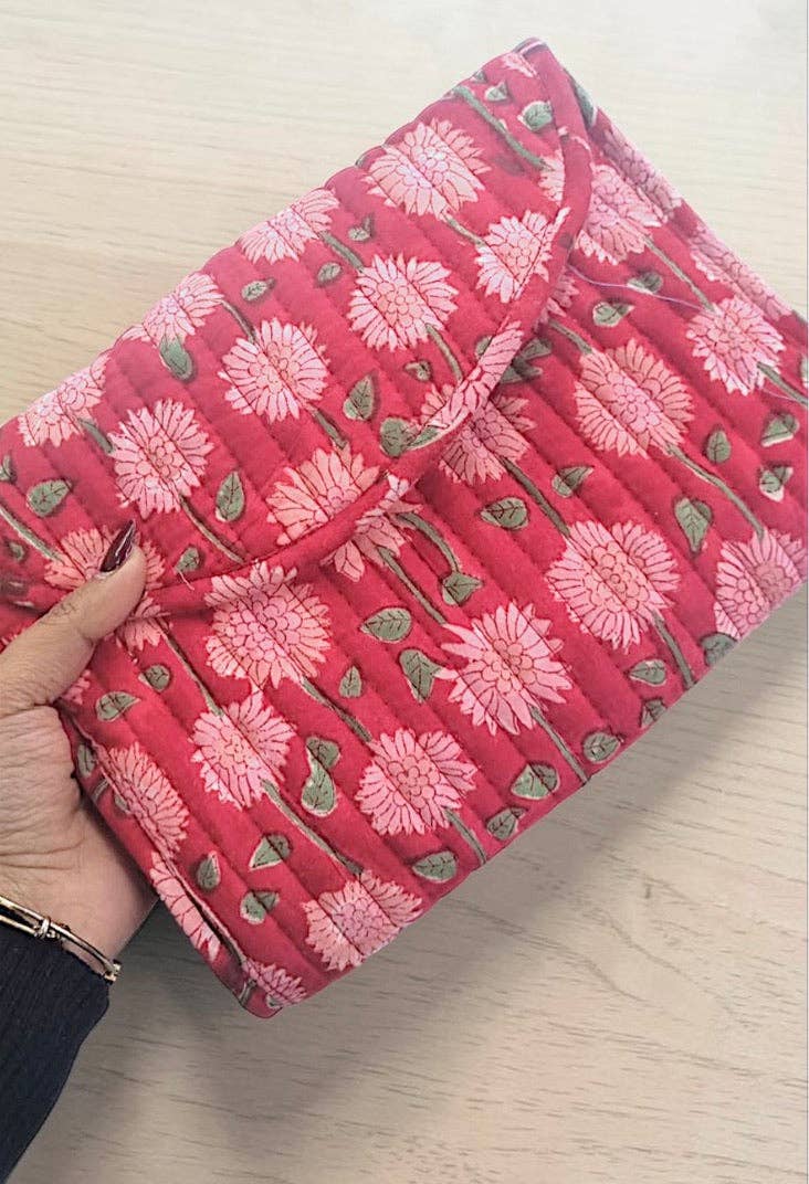 Esme Red Floral Jewelry Pouch