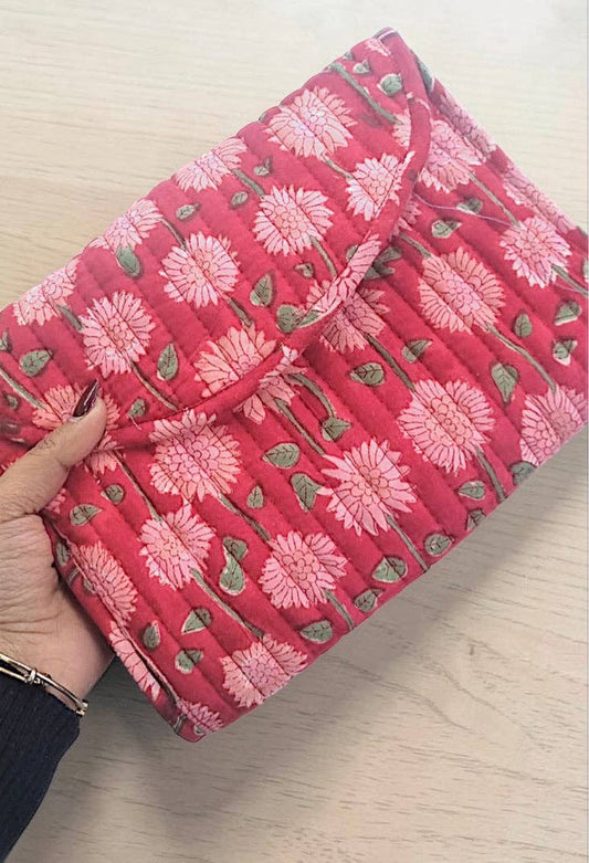 Esme Red Floral Jewelry Pouch