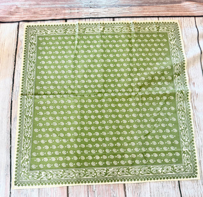 Olive Floral Bandanas  (slides sold separately)