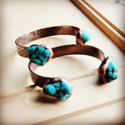Genuine Natural Turquoise Cuff Bangle Bracelet