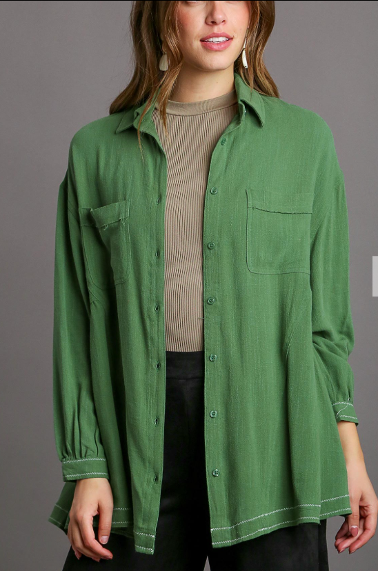 Linen Blend Button Down Tunic