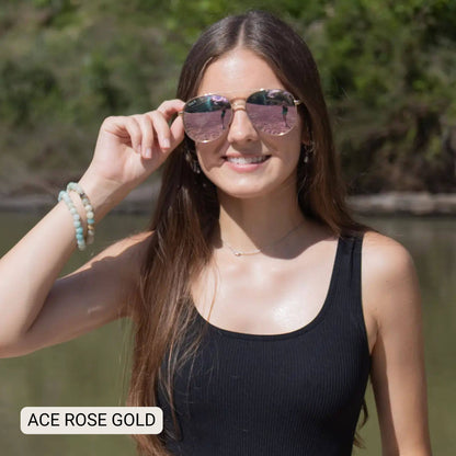DAX ACE - Unisex Aviator Sunglasses – Polarized Hair-Friendly