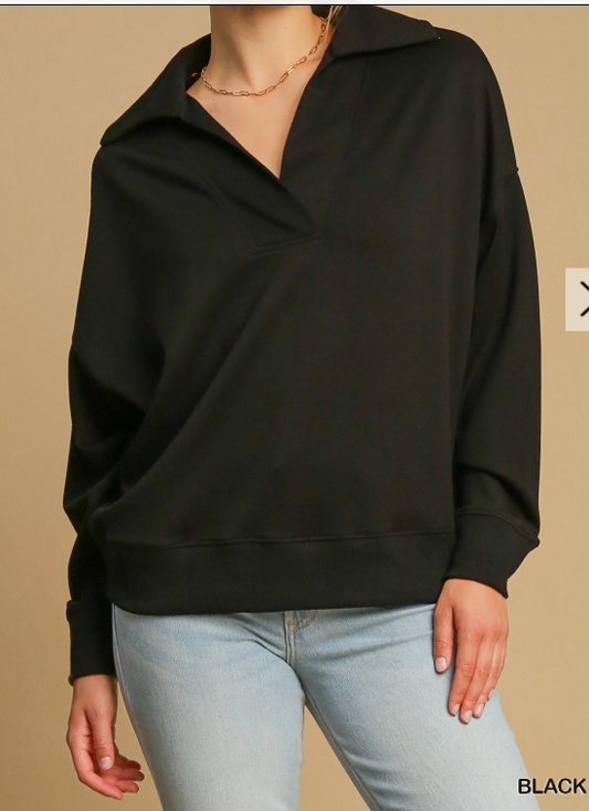 Luxeknit Chic Ease Collared Pullover