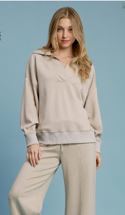 Luxeknit Chic Ease Collared Pullover