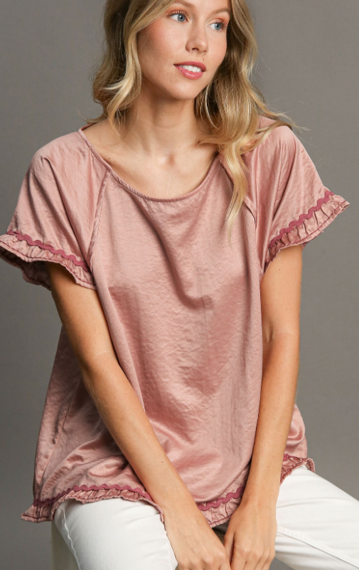 Animal Jacquard Print Short Dolman Sleeve Top