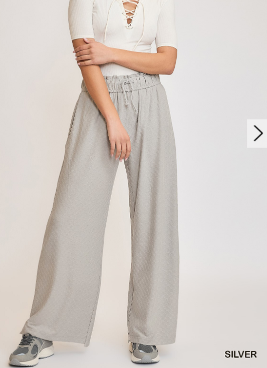 Lightweight Jacquard Wide Leg Pants