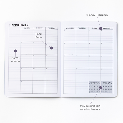 2027 Monthly Planner - Midnight Petals