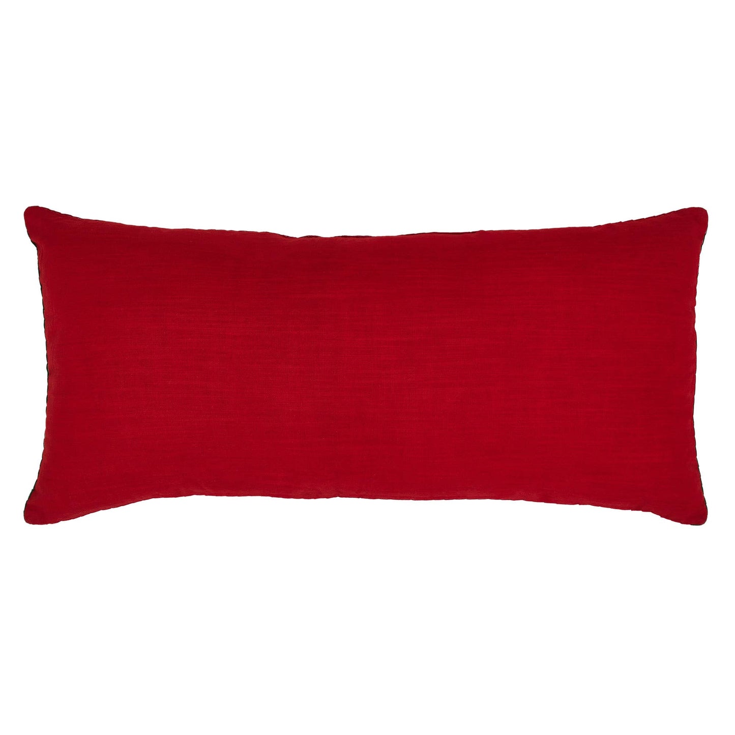 Red and Green Applique Tree Pillow with Embroidery 14x30