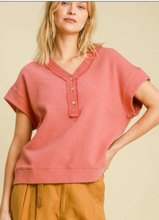 Washed Thermal Jacquard Top