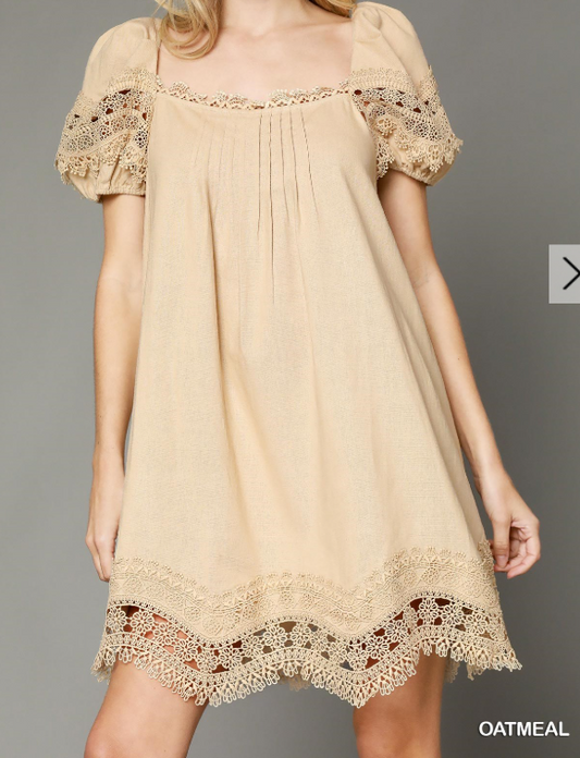 Lace Trim Babydoll Dress