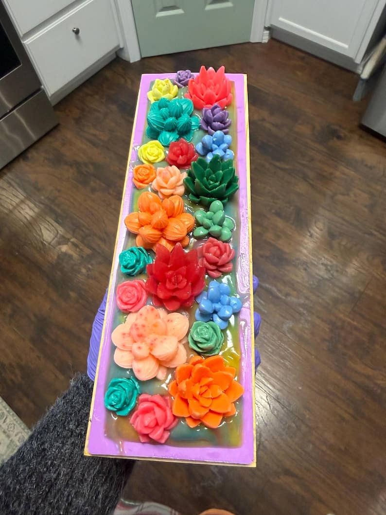 Blooming Cactus Blossom Bar Soap Made with Tallow and Creamy Goatmilk- Homemade, Cold Process