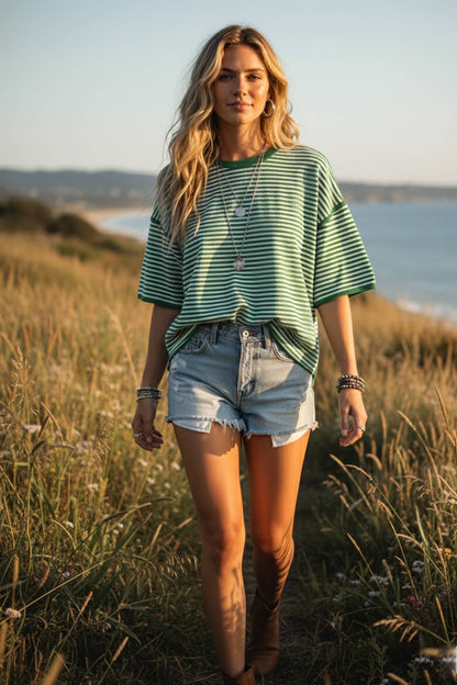 Striped Oversized Knit Top