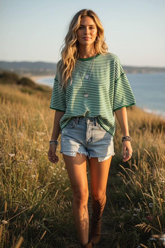 Striped Oversized Knit Top