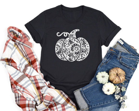 Lace Pumpkin Bella Black Graphic Tee