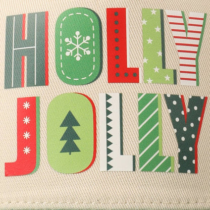 Holly Jolly Colorful Text Two-Tone Canvas Cap