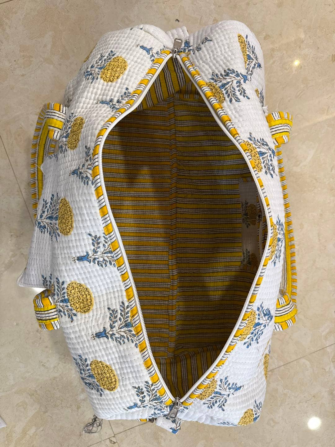 Soleil Yellow Floral Duffel Bag