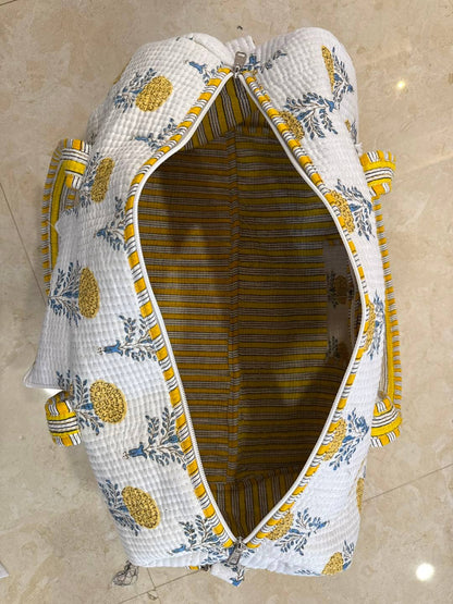 Soleil Yellow Floral Duffel Bag