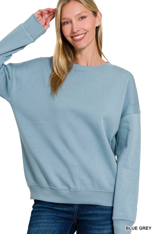 Fleece Drop Shoulder Sweatshirts  Zenana