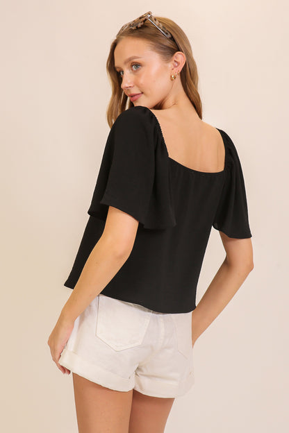 Front Tie Airflow Blouse