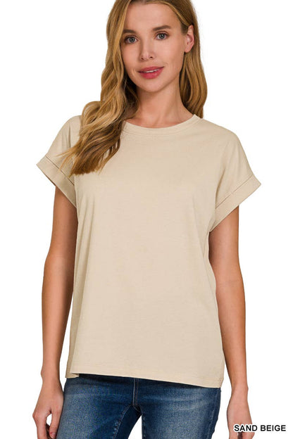 `Cotton Crew Neck Short Sleeve T Shirt