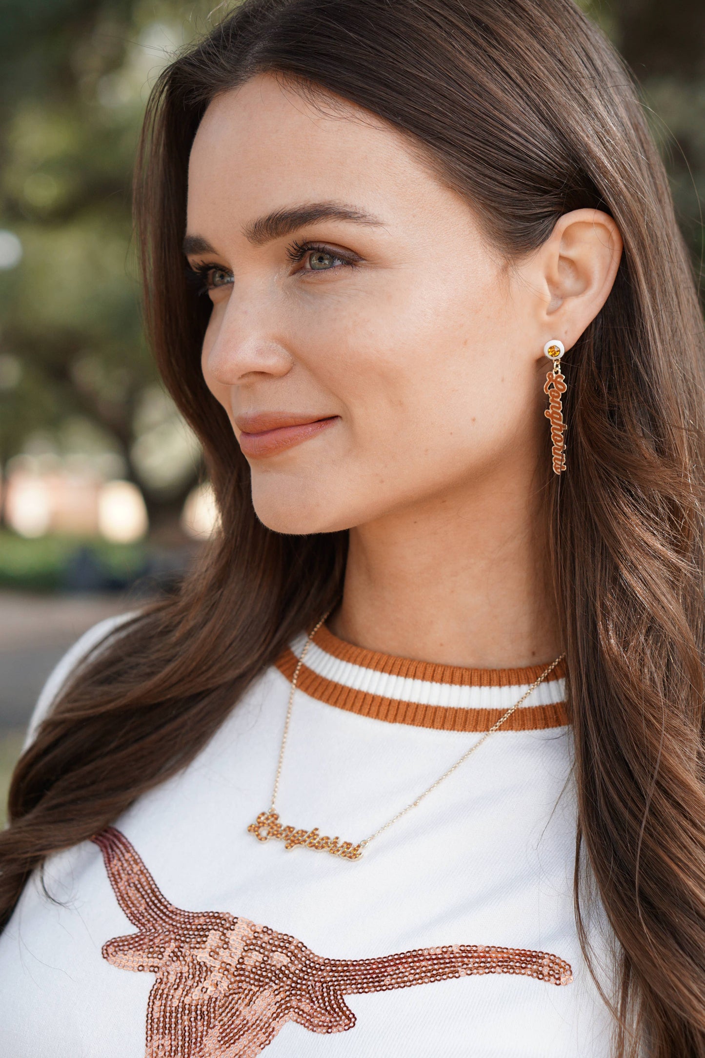 Texas Longhorns  Enamel Necklace