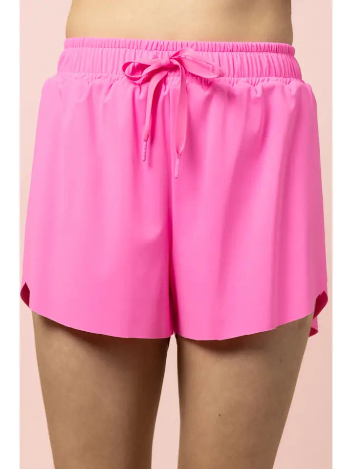 Side Overlap Activewear Shorts W/ Shorts Lining
