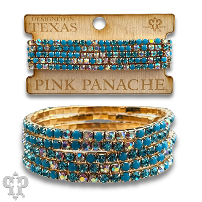 Prong set rhinestone bead bracelet