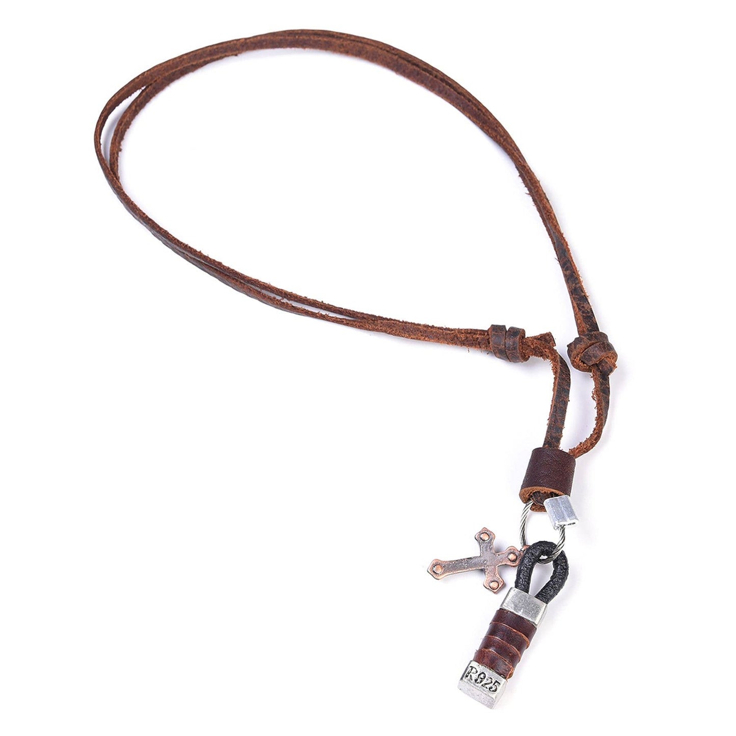Blessed Loop & Hook Necklace | Men's Leather Necklace