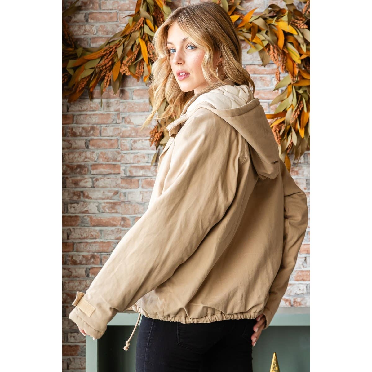 Solid Zip Up Hoodie Jacket