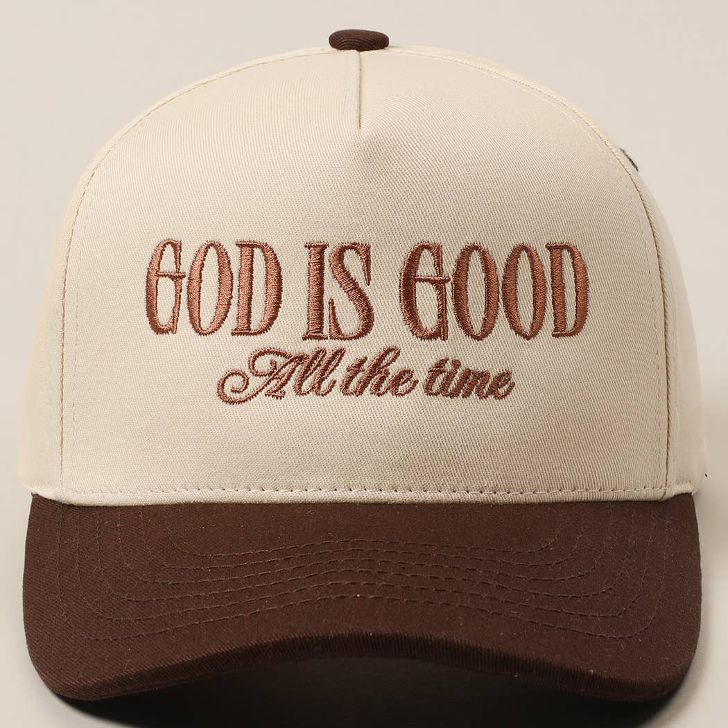 God Is Good All The Time Embroidery Trucker Hat