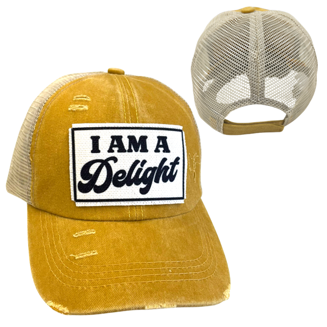 I AM A DELIGHT | DISTRESSED | UNISEX HAT