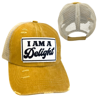 I AM A DELIGHT | DISTRESSED | UNISEX HAT