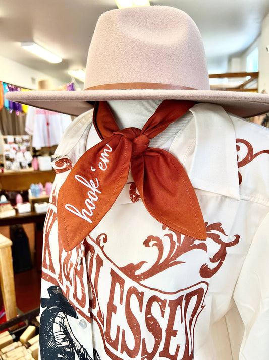 Hook 'Em Ascot Orange Scarf
