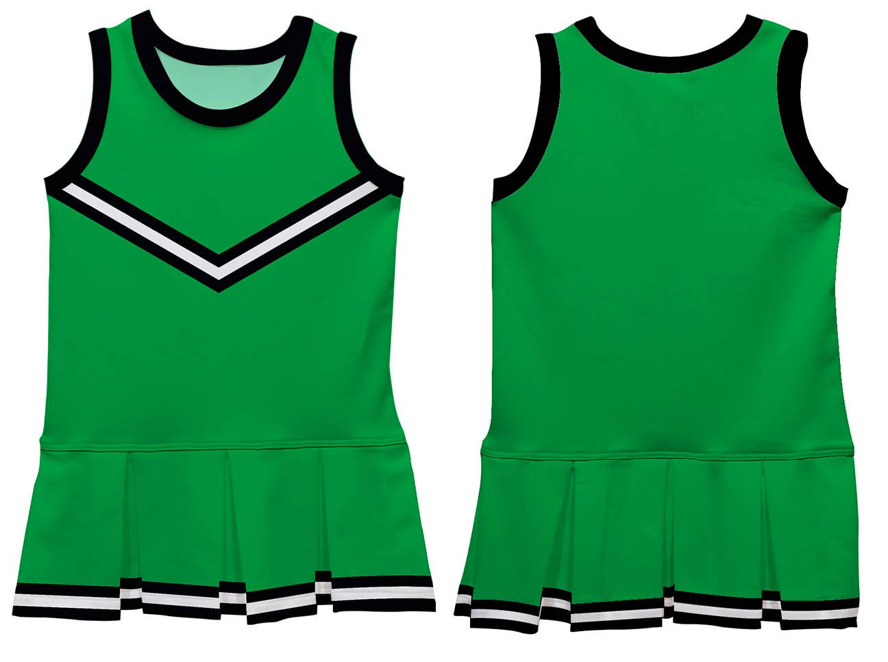 Green Black Sleeveless Cheerleader Dress