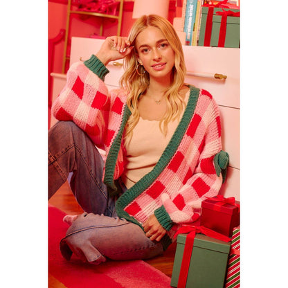 CHRISTMAS THEME OPEN FRONT SWEATER CARDIGAN