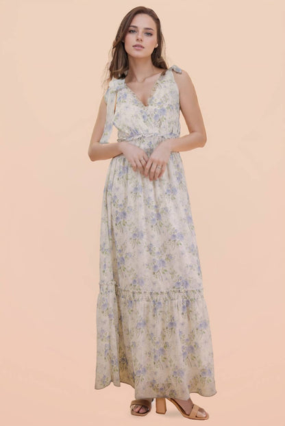 Floral Printed Shoulder Strap Midi Dress
