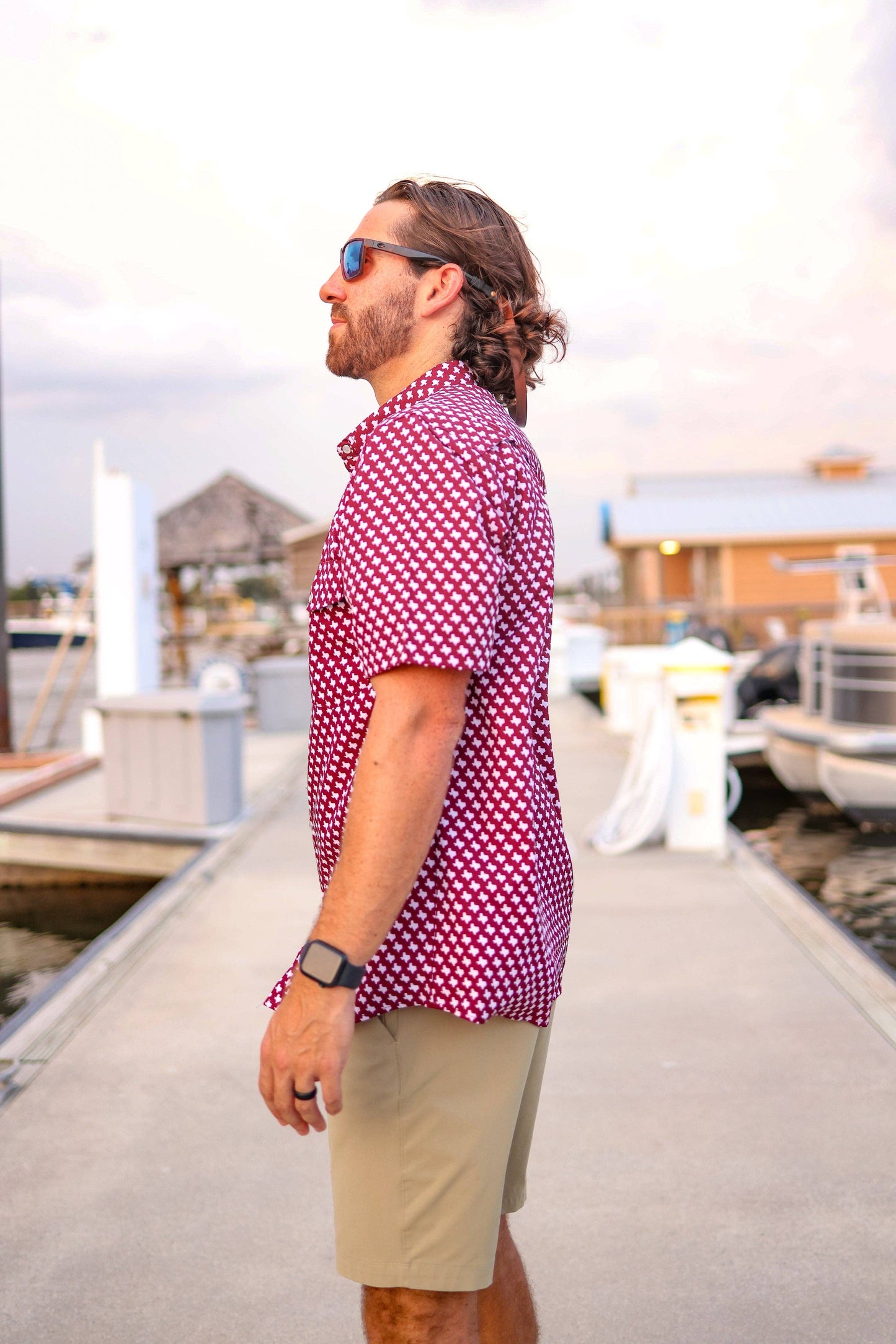 The Maroon Pearl Snap Fishing Shirt