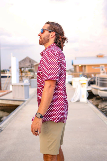 The Maroon Pearl Snap Fishing Shirt