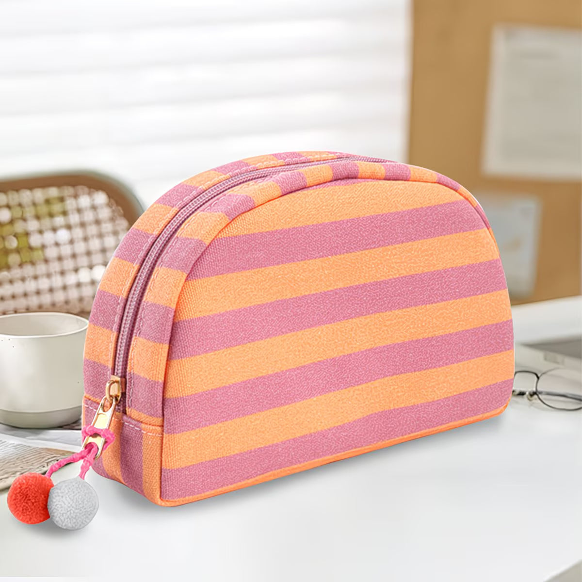 Striped Cosmetic Bags