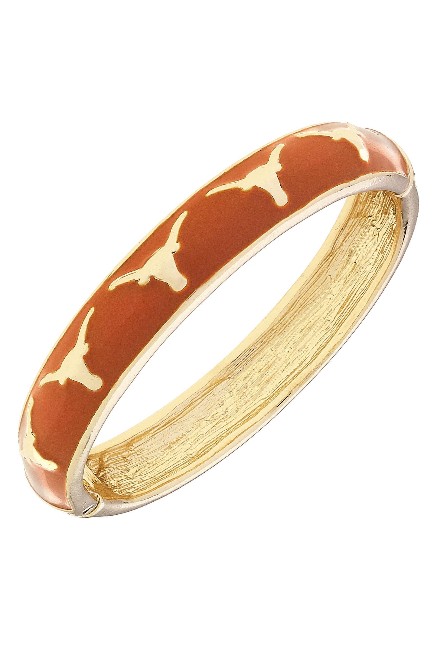 Texas Longhorns Sculpted Enamel Logo Hinge Bangle
