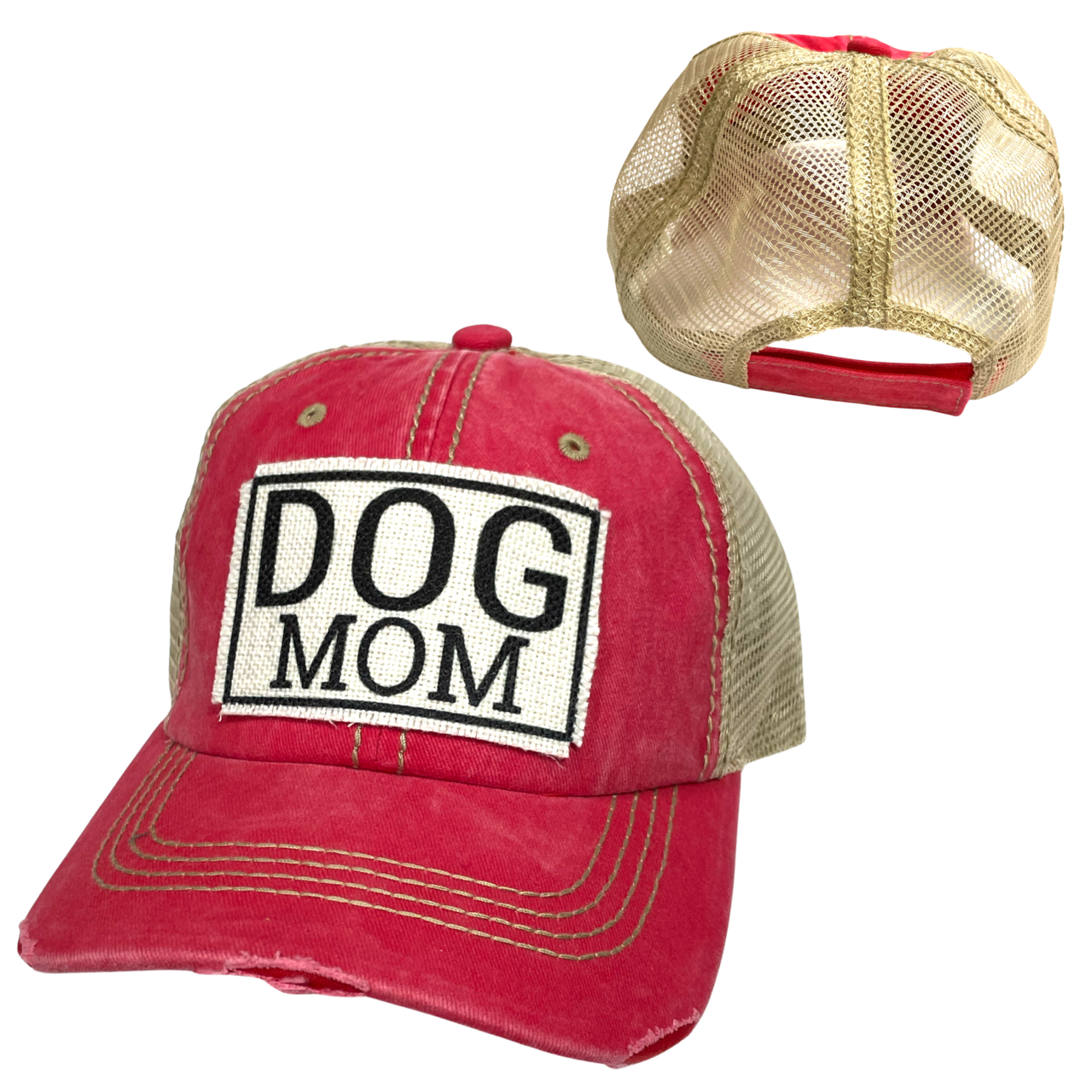 DOG MOM BALL CAP | WOMAN'S HAT | DISTRESSED