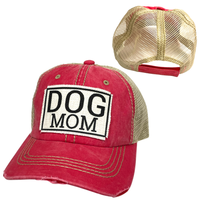 DOG MOM BALL CAP | WOMAN'S HAT | DISTRESSED