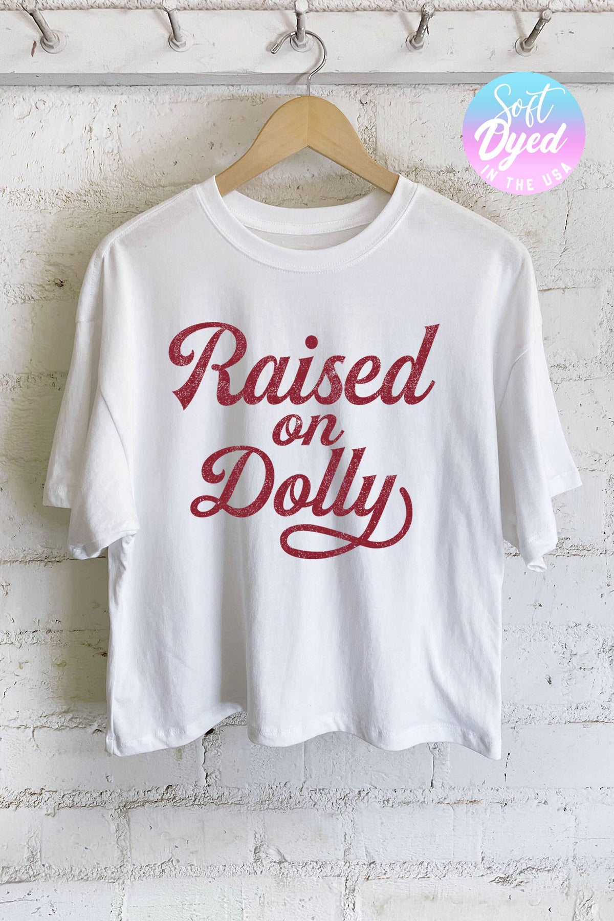 RAISED ON GRAPHIC LONG CROP TOP