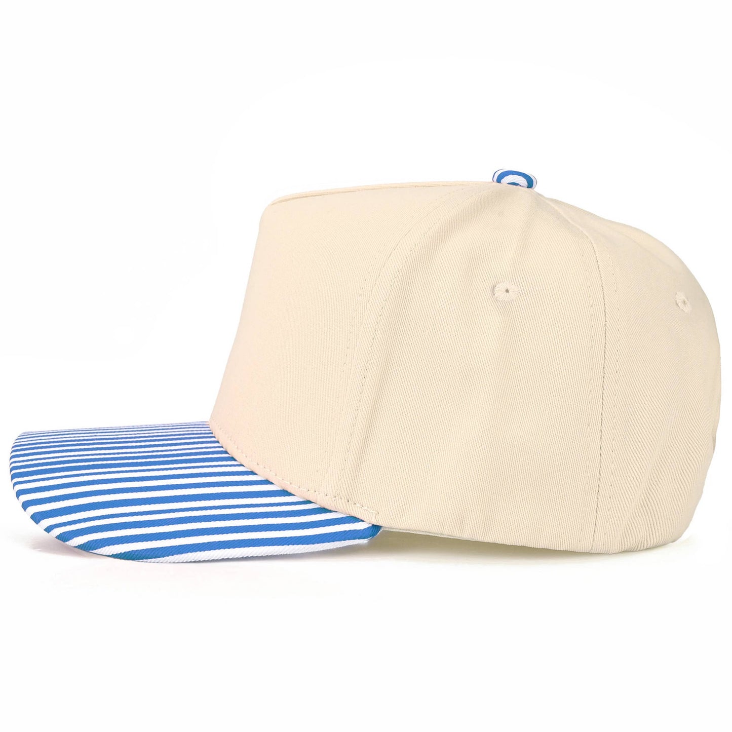 C.C Striped Pattern on Bill Plain Two Tone Trucker Hat