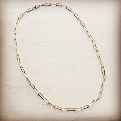 Gold Large Chain Link Layering Necklace 22"