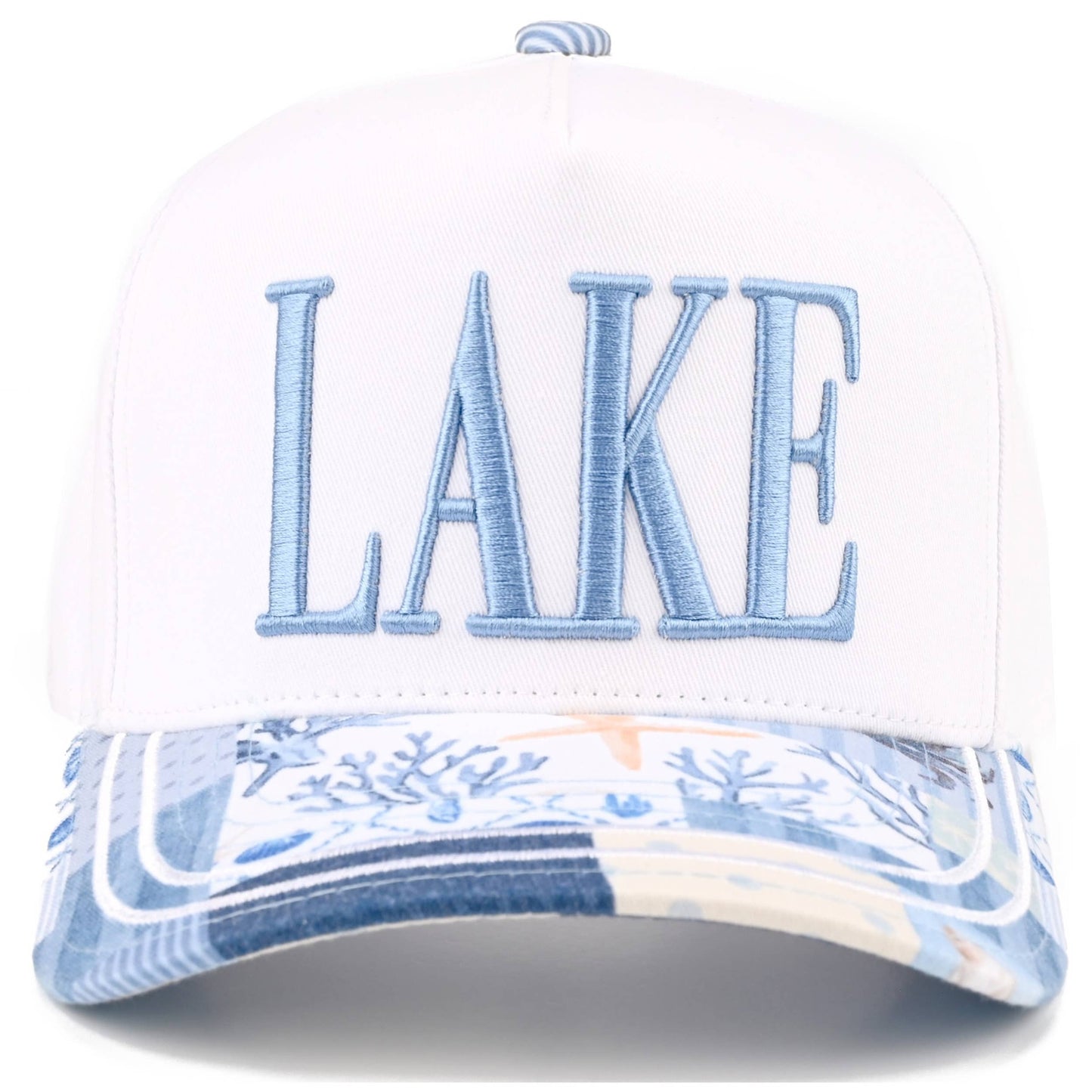 C.C LAKE Letter Embroidered Two Tone Trucker Hat